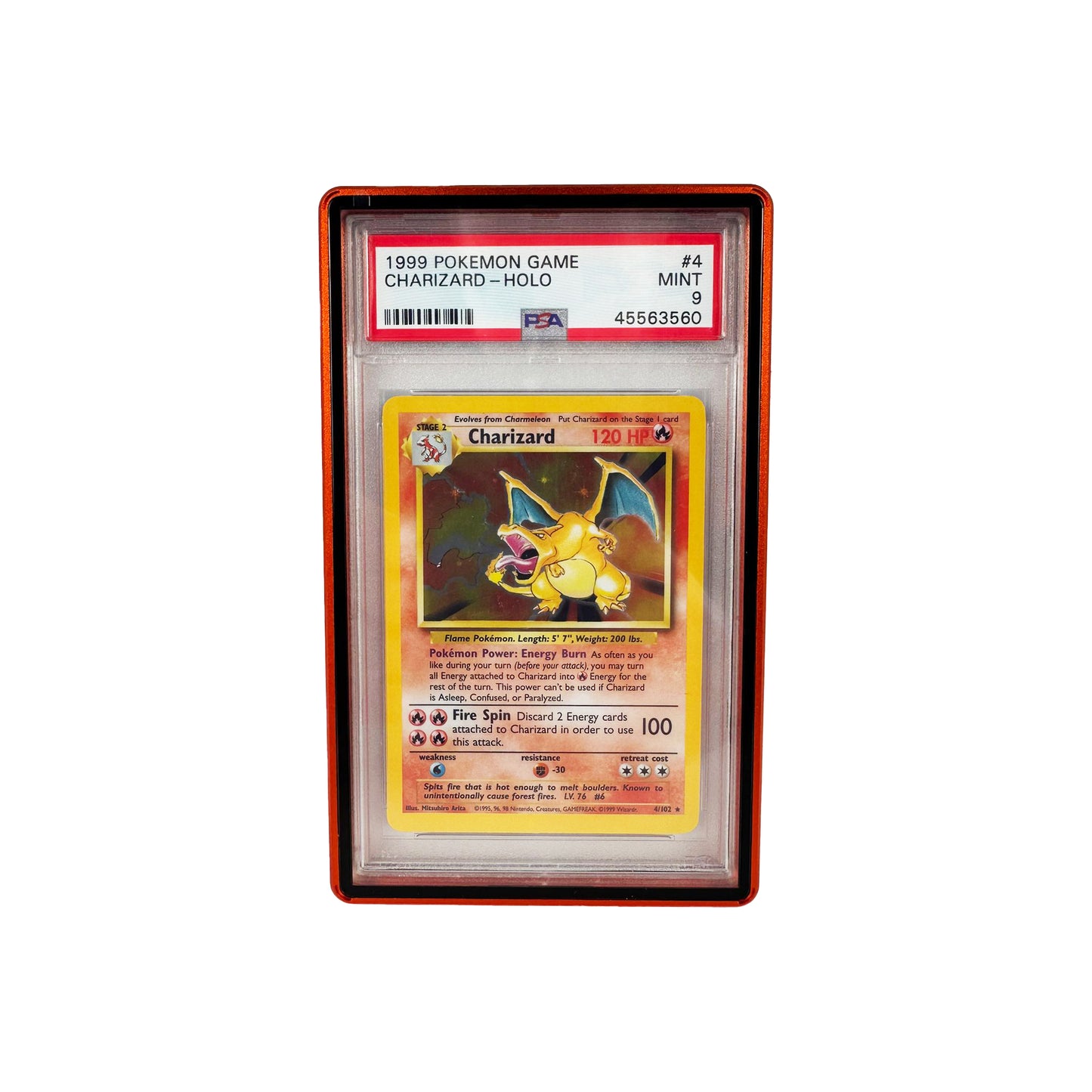 Pokémon PSA Graded Aluminium Card Slab Case - Orange